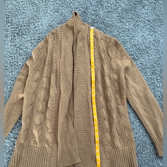 Vintage Talbots wool/cashmire/cotton blend tan cardigan size large - Picture 7 of 7